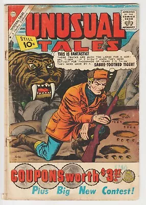 Buy Unusual Tales #28 Charlton Sci-fi 1961 Sabre-tooth Tiger -c Rocco Mastroserio Fr • 11.92£