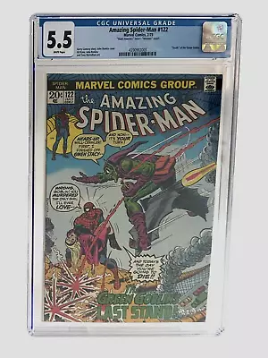 Buy Amazing Spider-Man #122 CGC 5.5 Jewelers&Mennen Insert KEY Death Of Green Goblin • 102£