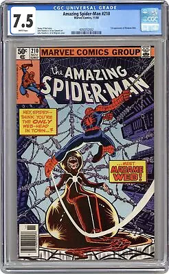 Buy Amazing Spider-Man #210N CGC 7.5 1980 4092052002 1st App. Madame Web • 197.65£