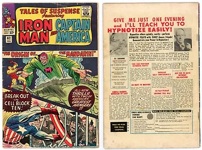 Buy Tales Of Suspense #62 (VG 4.0) Mandarin 10 Rings 1st App Axonn-Kaar 1965 Marvel • 31.53£