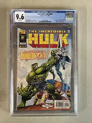 Buy The Incredible Hulk 449 9.6 CGC White 1st Thunderbolts 1997 Marvel • 158.12£