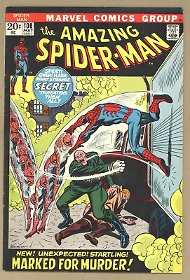 Buy Amazing Spider-Man 108 (VF-) Romita 1st SHA-SHAN Flash Thompson 1972 Marvel X865 • 48.60£