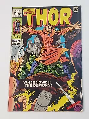 Buy Thor 163 Marvel Comics Lee Kirby 2nd Cameo App Of Him (Warlock) Silver Age 1969 • 79.05£