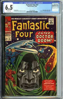 Buy Fantastic Four #57 Cgc 6.5 Ow Pages //doctor Doom Cover Marvel 1966 • 162.19£