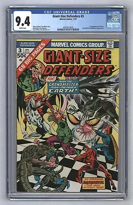 Buy Giant-Size Defenders #3 1st App Of Korvac White Pages 1975 CGC 9.4 • 257.26£