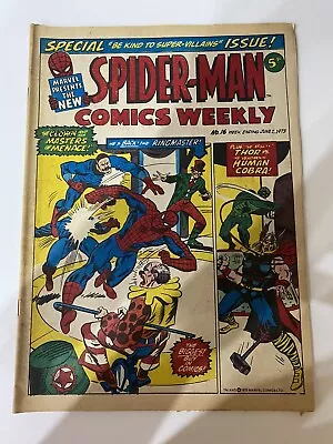 Buy Marvel Comics Spiderman Comics Weekly ‘Hes Back The Ringmaster’ #16 June 2 1973 • 5£
