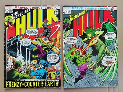 Buy 1972 1973 Incredible Hulk 158 168 Vs. Rhino 1st Betty Ross Harpy Midgrade Lot X2 • 23.19£