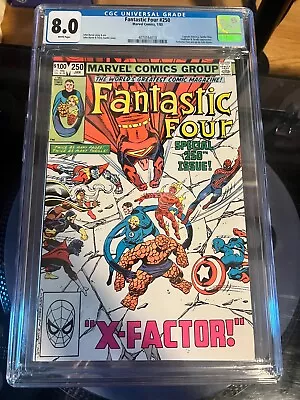 Buy Marvel Fantastic Four #250 CGC 8.0 1983 1/83 Captain America Spider-Man Skrulls • 63.16£