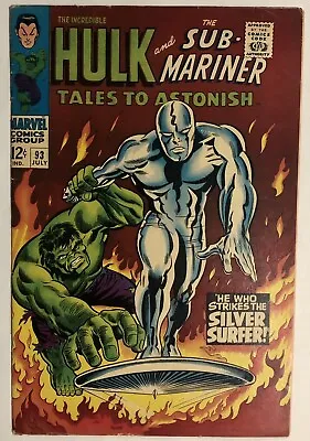 Buy Tales To Astonish #93 FN+ 6.5 Hulk Vs. Silver Surfer Marvel Comics Silver Age • 185.79£