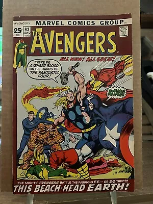 Buy Avengers #93 - Kree Skull War - Classic Neal Adams Art - VF/VF+ Key! • 91.03£