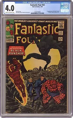 Buy Fantastic Four #52 CGC 4.0 1966 4164718005 1st App. Black Panther • 514.01£
