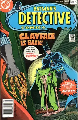 Buy Detective Comics (1937) #  478 UK Price (6.0-FN) Clayface 1978 • 13.50£