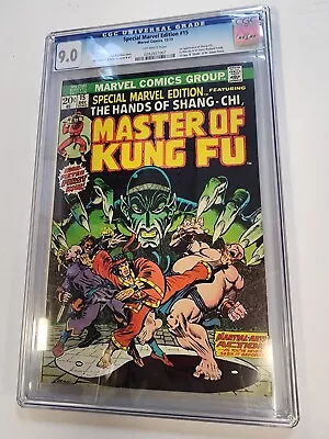 Buy Special Marvel Edition #15 CGC 9.0 1973 Off-White Pages 1st App. Shang Chi • 339.79£