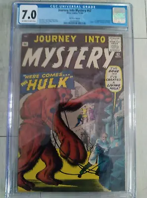Buy Journey Into Mystery # 62  Cgc 7.0 Fn/vf  Key Prototype Hulk  Pence Variant 1960 • 1,174.95£