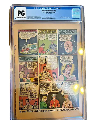Buy All Star Comics #3 1st JSA (Page 6 Only) PG NG CGC (Flash, Hawkman) • 315.49£
