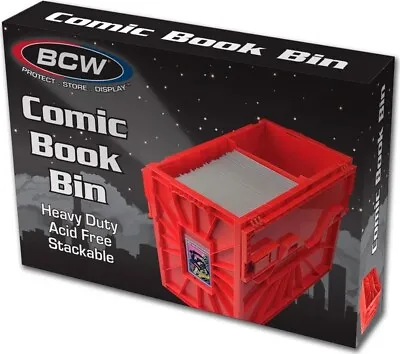 Buy BCW Short Plastic Red Heavy Duty Acid Free Stackable Comic Book Storage Bin • 35.62£