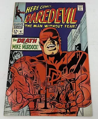 Buy Daredevil #41 - STUNNING HIGH GRADE - Death Of Mike Murdock - Marvel 1968 • 31.62£