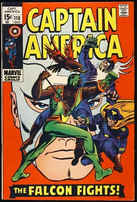 Buy CAPTAIN AMERICA #118 1969 FN/VF 2ND APPEARANCE Of The FALCON & REDWING • 59.12£