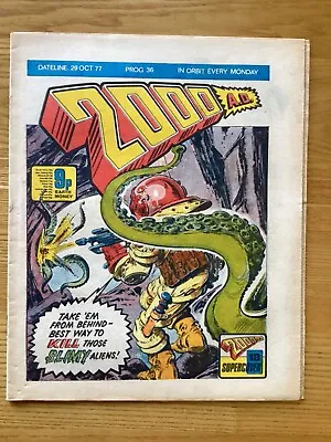Buy 2000ad Comic Issue #36 Prog 36, 1977 Very Rare And In Very Good Condition • 2.99£