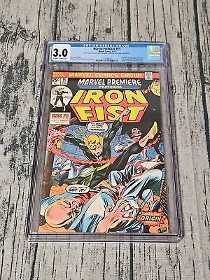 Buy Marvel Premiere #15 Cgc 3.0 Gd/vg 1974 1st Appearance Of Iron Fist Marvel Comics • 143.37£