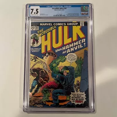 Buy Incredible Hulk #182 CGC 7.5 OW/WP - Wolverine Cameo • 199.88£