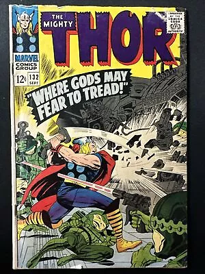 Buy The Mighty Thor #132 Vintage Marvel Comics Silver Age 1st Print 1966 Good/VG *A2 • 15.98£