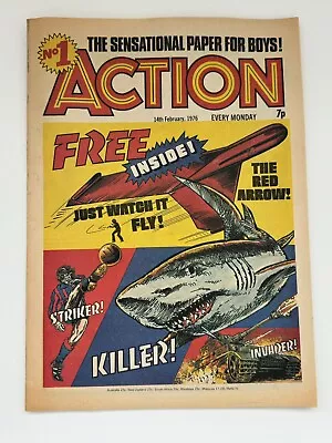 Buy Action Comic No 1 - 14th February 1976 - PRE-BAN - NO FREE GIFT - IPC Magazines • 30£