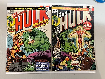 Buy The Incredible HULK 177 & 178 WARLOCK Death 2-Issue MARVEL Comic Lot 1974 VG • 23.74£
