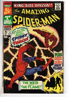 Buy Amazing Spider-man Annual #4 (1967) - Grade 4.5 - Human Torch Appearance! • 39.53£