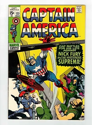 Buy Captain America #123 9.0 Vf-nm 1970 1st Appearance Suprema (mother Night)! • 59.96£
