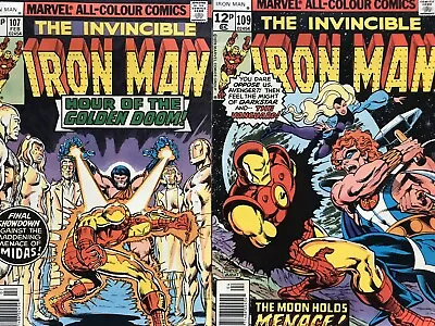 Buy The Invincible Iron Man No’s 107 & 109 Both VF 1978 Nice Bronze Books  • 14.99£