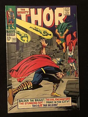 Buy Thor 143 5.0 5.5 Marvel 1967 Balder The Brave Stunning Sif Evil Enchantress Wx • 24.01£