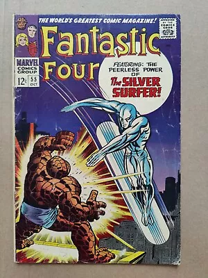 Buy Fantastic Four #55 1966 Low Grade Silver Surfer VS. The Thing 4th Surfer (2) • 43.48£