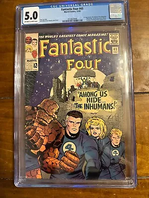 Buy Fantastic Four #45 Nice 1st App. Inhumans Silver Age Marvel Comic 1965 CGC 5.0 • 256.22£