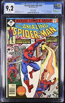 Buy Amazing Spider-Man #167 HTF Early UPC Multi-Pack Variant White Page 1977 CGC 9.2 • 67.96£