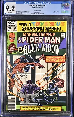 Buy Marvel Team-Up #98 NEWSSTAND Variant CGC 9.2 (Spider-Man And Black Widow) 1980🔥 • 59.16£