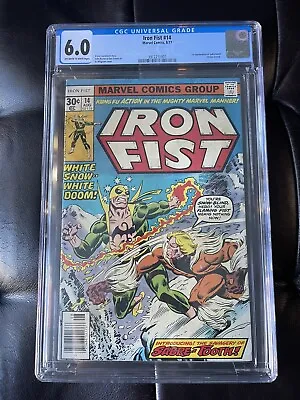 Buy IRON FIST #14 CGC 6.0 1977 OW-White Pages 1st App Of SABRETOOTH *Offers* 🔥 • 309.83£