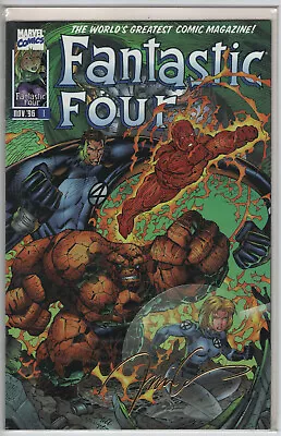 Buy Fantastic Four #1 Signed Jim Lee Gold Ink Variant COA From Marvel Comic Sealed • 102.77£