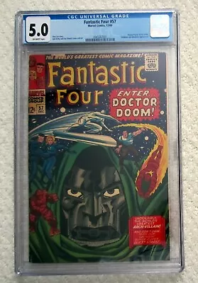 Buy Fantastic Four #57 ~ CGC 5.0 ~ Dr Doom ~ Silver Surfer ~ Marvel 1966 • 153.27£