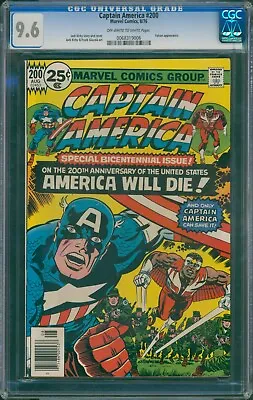 Buy Captain America #200 1976 CGC 9.6 OW-W Pages! • 112.27£