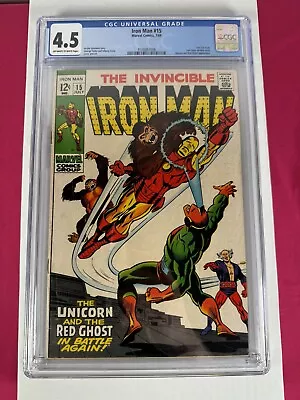 Buy 1969 IRON MAN #15 CGC 4.5 OW-W PAGES - LAST 12c ISSUE MARVEL • 32.09£