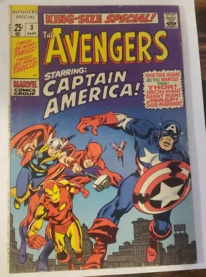 Buy THE AVENGERS KING SIZE SPECIAL (ANNUAL) #3 Captain America 1969  (5.0) Fine- • 23£