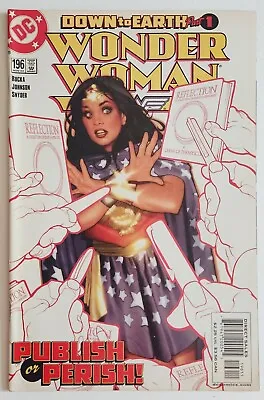 Buy Wonder Woman #196 VF+/NM- Adam Hughes Cover DC Comics 2003 • 10.43£