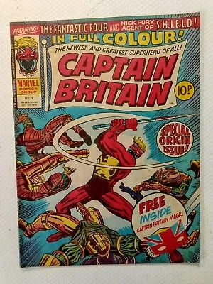 Buy Captain Britain #1 Oct 1976 1st App: Captain Britain (no Mask).Fine Condition. • 26£