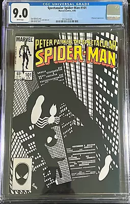 Buy 1985 Spectacular Spider-Man 101 CGC 9.0 Early Black Costume Symbiote Cover • 157.70£