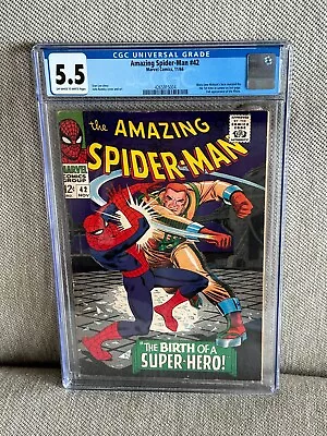 Buy Amazing Spider-Man 42 CGC 5.5 OW/W Pages 1966 Silver Age • 138.36£