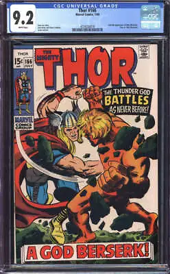 Buy Thor #166 Cgc 9.2 White Pages // 2nd Full Appearance Of Him (warlock) 1969 • 265.16£