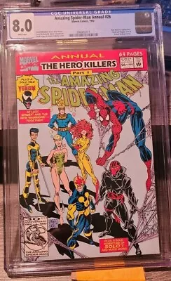 Buy AMAZING SPIDER-MAN ANNUAL #26 Origin Of Venom CGC 8.0 The Hero Killers 1992 • 59.26£