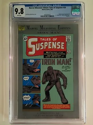 Buy Marvel Milestone Edition Tales Of Suspense #39 CGC 9.8 Iron Man 1992 • 110.84£