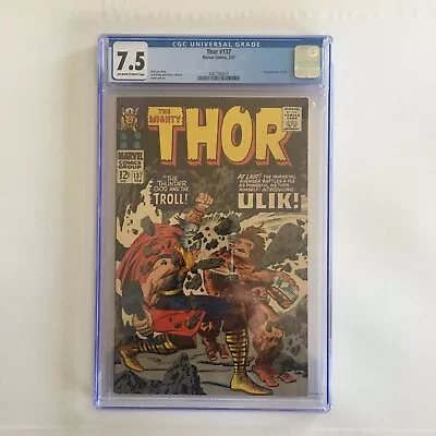Buy Thor #137 Cgc 7.5 1st Appearance Ulik The Troll Jack Kirby Cover And Art  • 101.99£